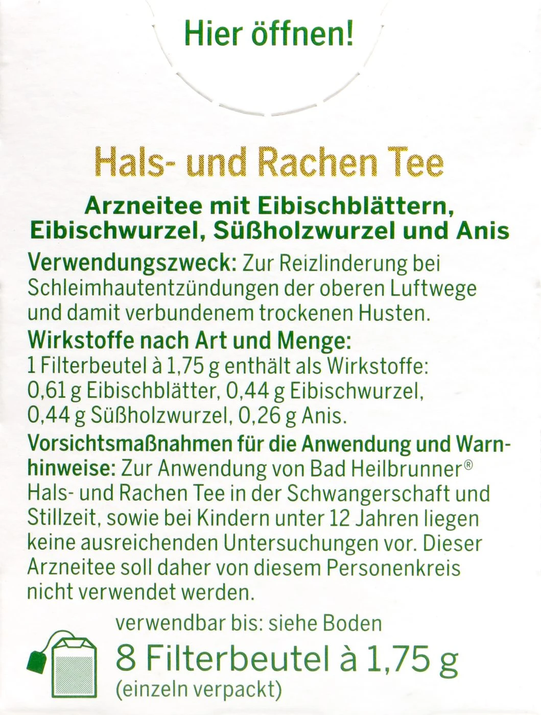Bad Heilbrunner Hals- Und Rachentee - 8 Beutel 5 Bad Heilbrunner Hals- Und Rachentee - 8 Beutel – Bild 3