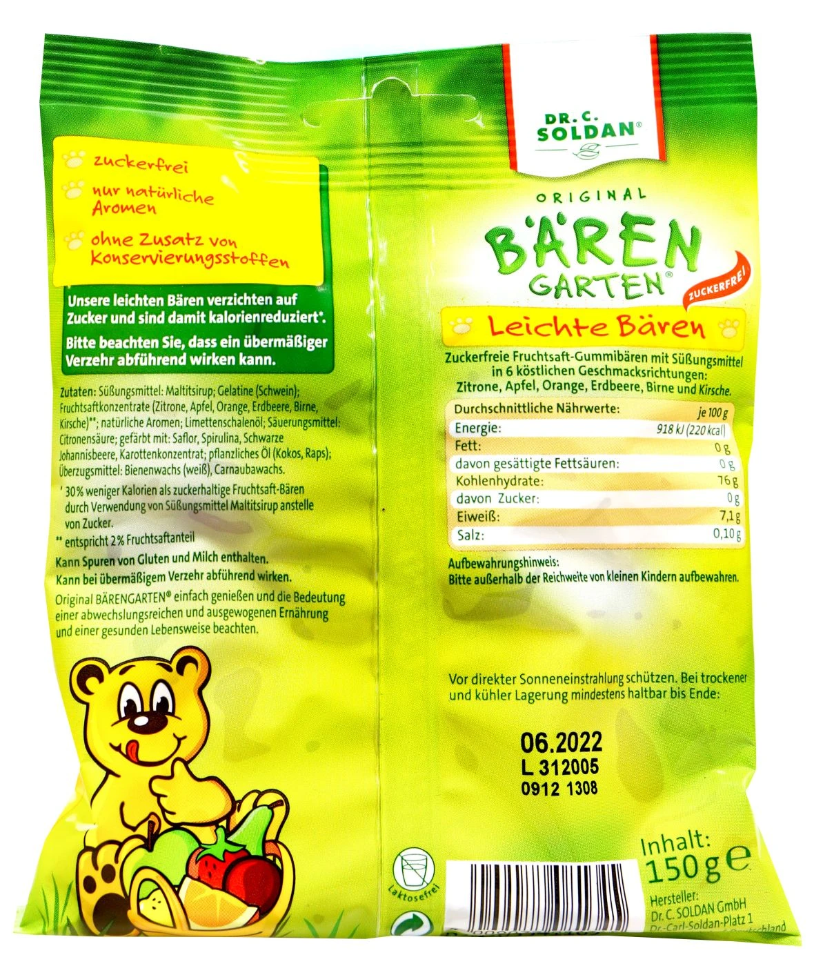 Bärengarten Leichte-Bären - Zuckerfrei - 150 G 4 Bärengarten Leichte-Bären - Zuckerfrei - 150 G – Bild 2