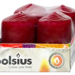 Bolsius Stumpenkerze - Bordeaux-rot - 60 X 40 Mm - 4 Stück