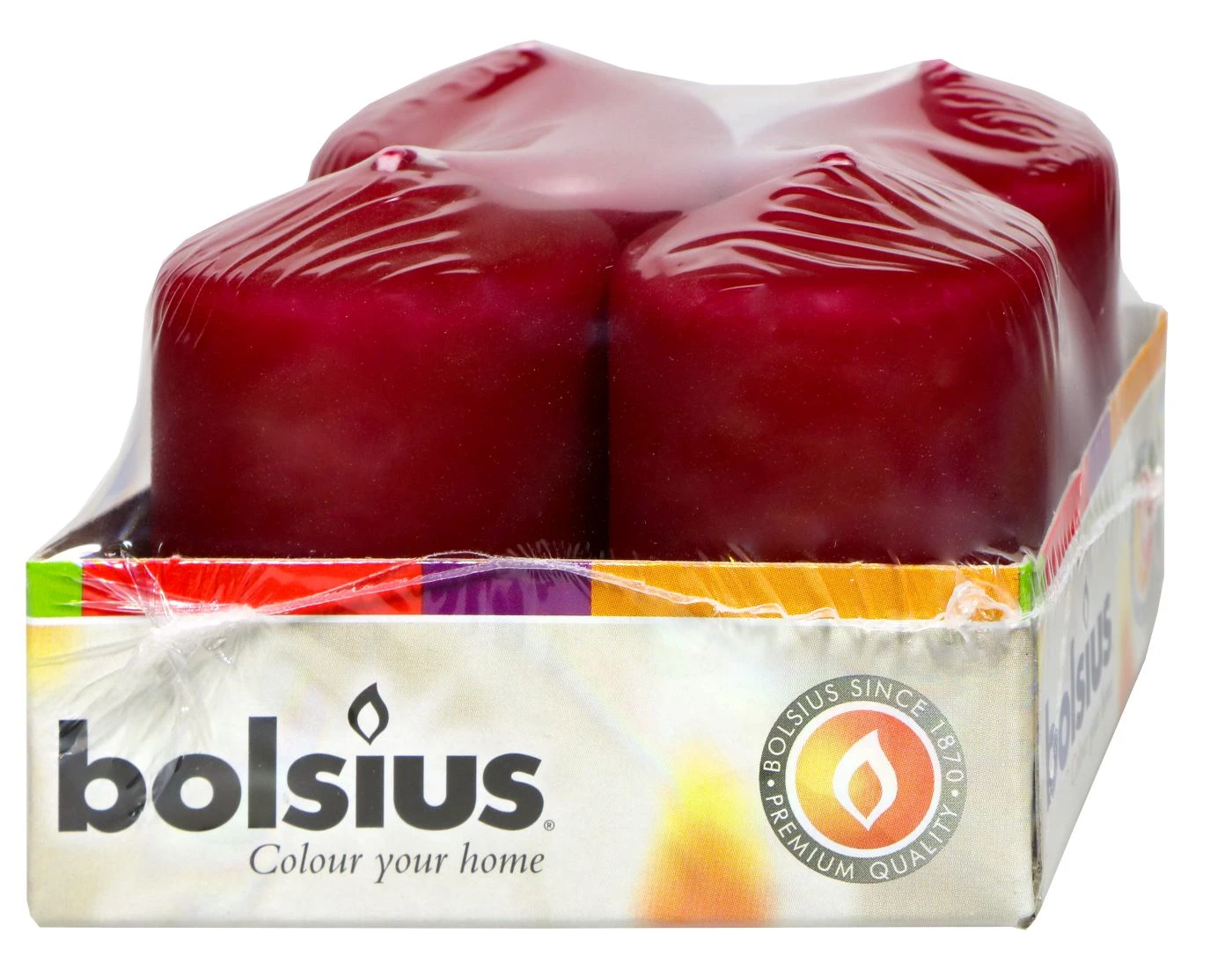 Bolsius Stumpenkerze - Bordeaux-rot - 60 X 40 Mm - 4 Stück 3 Bolsius Stumpenkerze - Bordeaux-rot - 60 X 40 Mm - 4 Stück