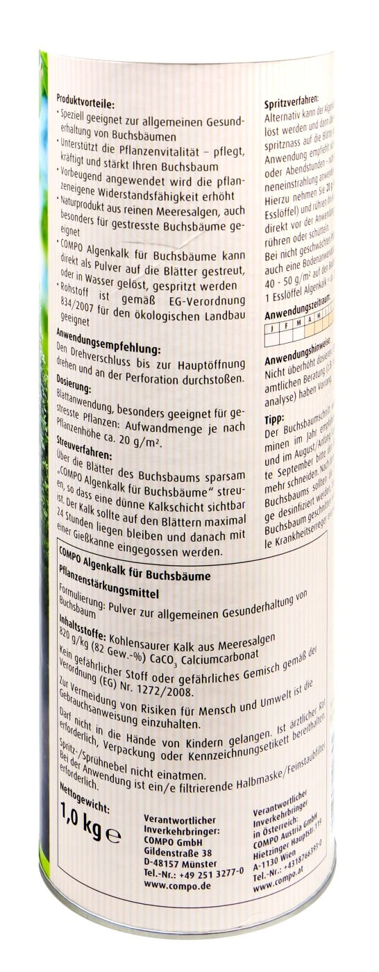Compo Algenkalk Für Buchsbäume - 1 Kg 4 Compo Algenkalk Für Buchsbäume - 1 Kg – Bild 2