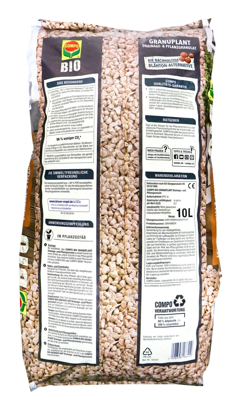 Compo Bio Granuplant Drainage & Pflanzengranulat - 10 L 4 Compo Bio Granuplant Drainage & Pflanzengranulat - 10 L – Bild 2