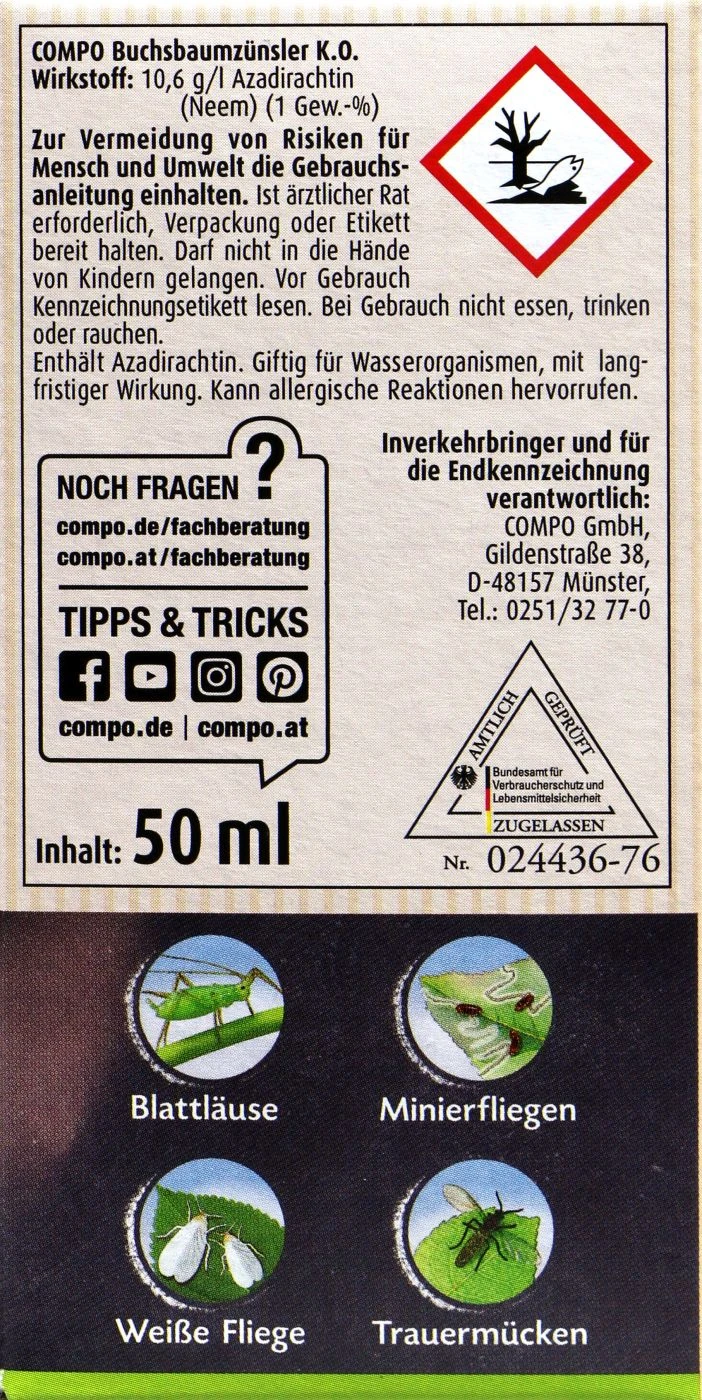 Compo Buchsbaumzünsler K.O. - 50 Ml 6 Compo Buchsbaumzünsler K.O. - 50 Ml – Bild 4