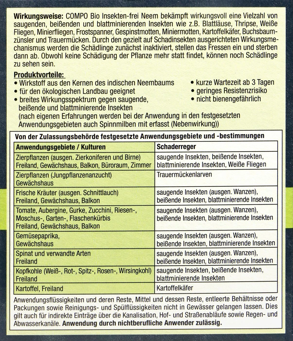 Compo Bio Insekten-frei Neem - 75 Ml 5 Compo Bio Insekten-frei Neem - 75 Ml – Bild 3