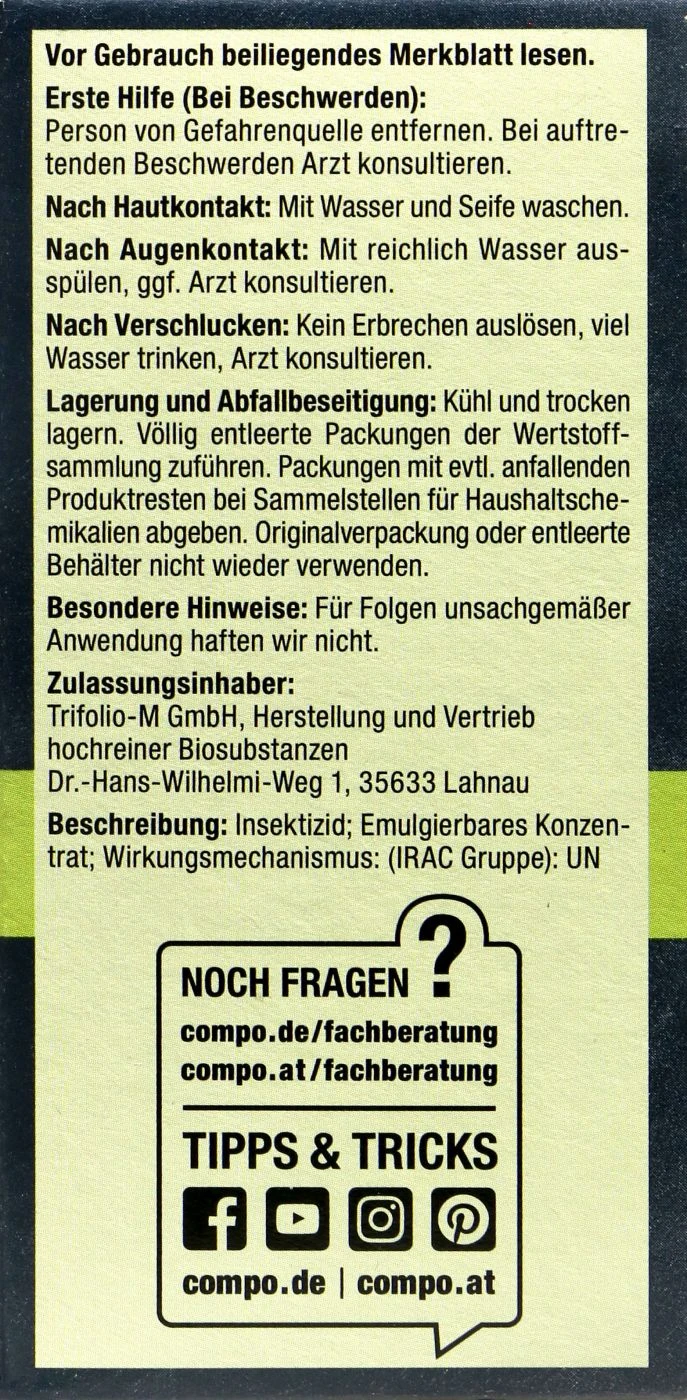 Compo Bio Insekten-frei Neem - 75 Ml 6 Compo Bio Insekten-frei Neem - 75 Ml – Bild 4