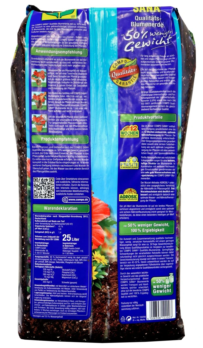 Compo Sana Qualitäts-Blumenerde - 25 L 3 Compo Sana Qualitäts-Blumenerde - 25 L – Bild 2