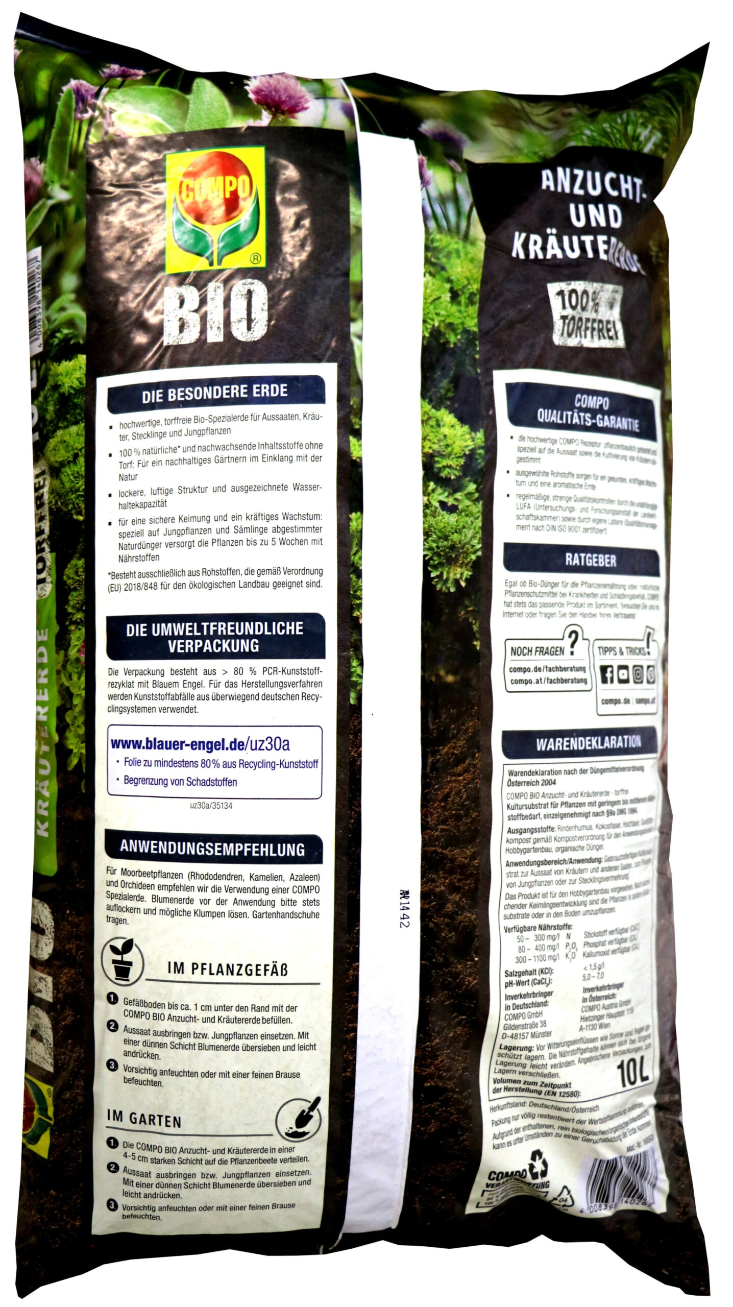 Compo Sana Anzucht- Und Kräutererde - 10 L 4 Compo Sana Anzucht- Und Kräutererde - 10 L – Bild 2