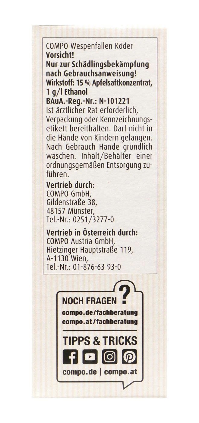 Compo Wespen-Falle N Nachfüller - 2 Stück 6 Compo Wespen-Falle N Nachfüller - 2 Stück – Bild 4