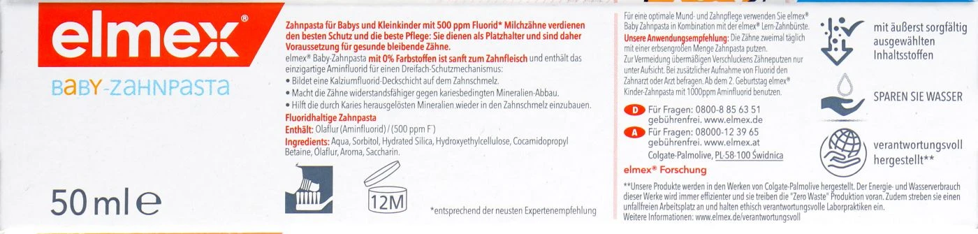 Elmex Baby-Zahnpasta - 0 Bis 2 Jahre - 50 Ml 4 Elmex Baby-Zahnpasta - 0 Bis 2 Jahre - 50 Ml – Bild 2