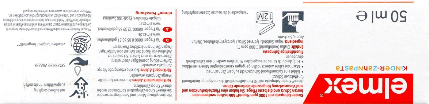 Elmex Zahnpasta Kinder 2-6 Jahre - 50 Ml 5 Elmex Zahnpasta Kinder 2-6 Jahre - 50 Ml – Bild 3