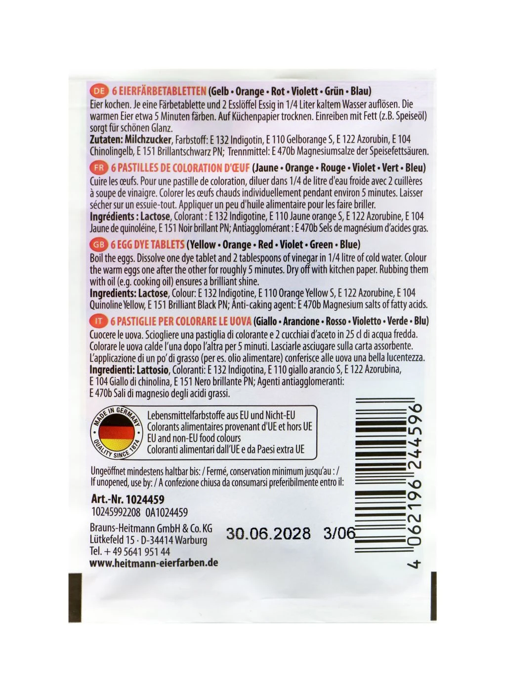 Heitmann Eierfarbe Kaltfarben - 5 Farben 4 Heitmann Eierfarbe Kaltfarben - 5 Farben – Bild 2