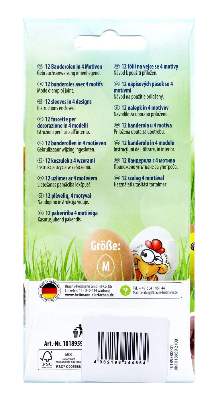 Heitmann Eierfarben Eierbanderole Crazy Eggs - 12 Banderolen 4 Heitmann Eierfarben Eierbanderole Crazy Eggs - 12 Banderolen – Bild 2