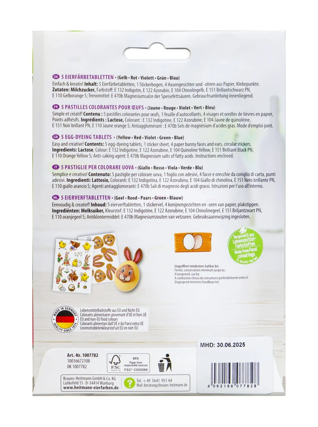 Heitmann Eierfarben FARB-& BASTELSET - 5 Farben + Bastelmotive 4 Heitmann Eierfarben FARB-& BASTELSET - 5 Farben + Bastelmotive – Bild 2