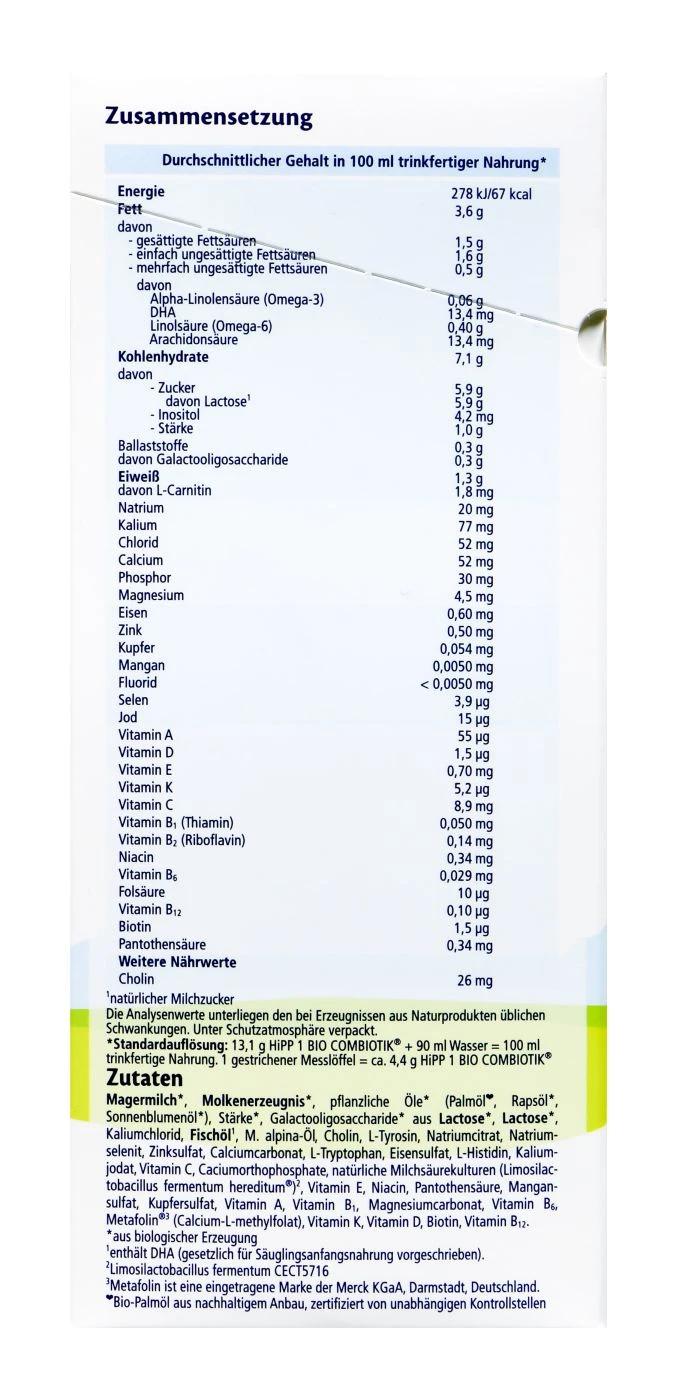 Hipp 2031 Bio Anfangsmilch 1 Combiotik - 600 G 6 Hipp 2031 Bio Anfangsmilch 1 Combiotik - 600 G – Bild 4