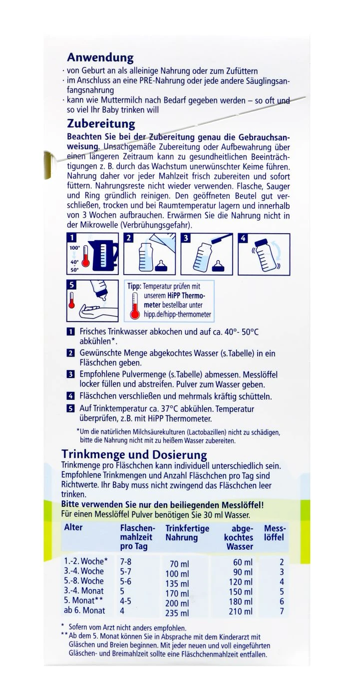Hipp 2031 Bio Anfangsmilch 1 Combiotik - 600 G 4 Hipp 2031 Bio Anfangsmilch 1 Combiotik - 600 G – Bild 2