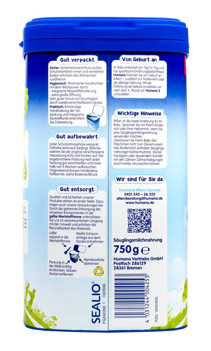 Humana Anfangsmilch 1 - 750g 6 Humana Anfangsmilch 1 - 750g – Bild 4