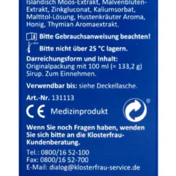 Klosterfrau Bronchial-Husten-Sirup - 100 Ml -Gartenbedarfsgeschäft Klosterfrau20Bronchial Husten Sirup 76815 L01