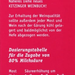 Kitzinger Milchsäure 80 % - 125 G -Gartenbedarfsgeschäft Milchsaeure 15148 L01