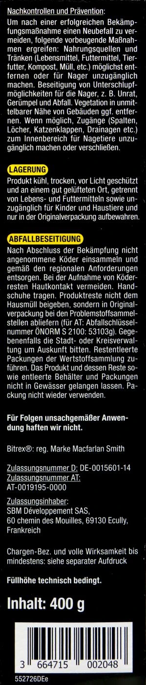 Protect Home Ratten Getreideköder - 0,4 Kg 6 Protect Home Ratten Getreideköder - 0,4 Kg – Bild 4