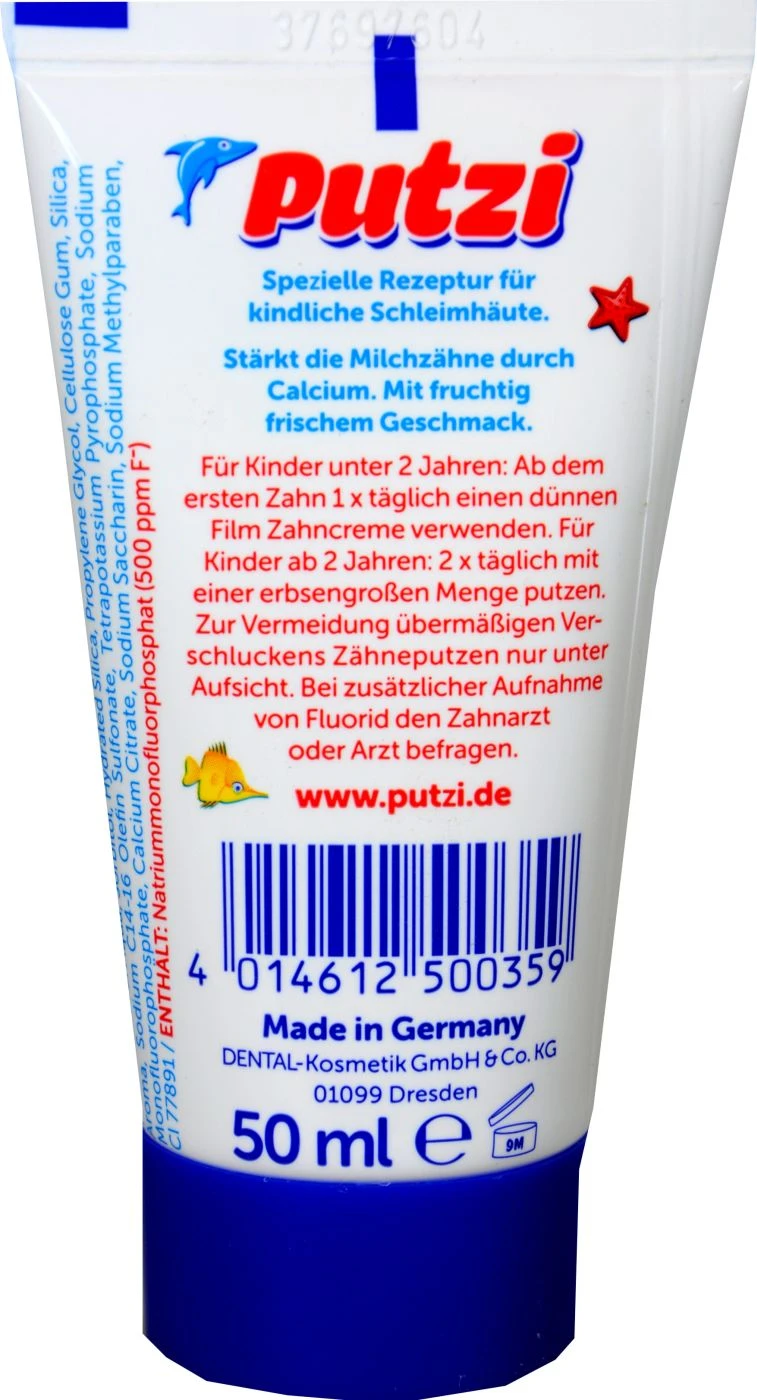 Putzi Kinder Zahncreme Calcium - 50 Ml 4 Putzi Kinder Zahncreme Calcium - 50 Ml – Bild 2