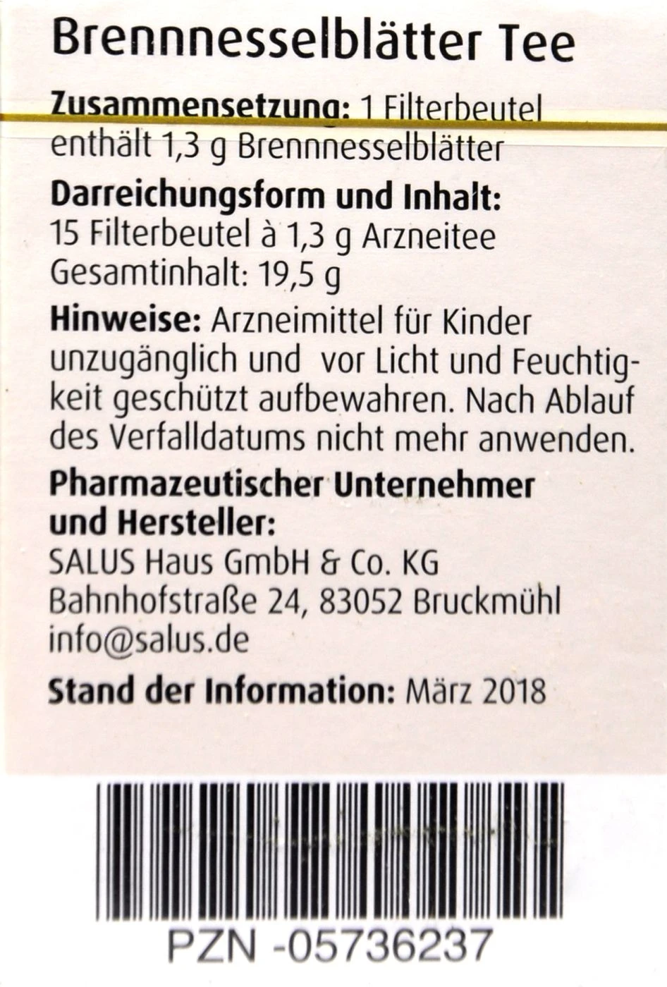 Salus Brennnesselblätter Tee - 15 Stück 5 Salus Brennnesselblätter Tee - 15 Stück – Bild 3