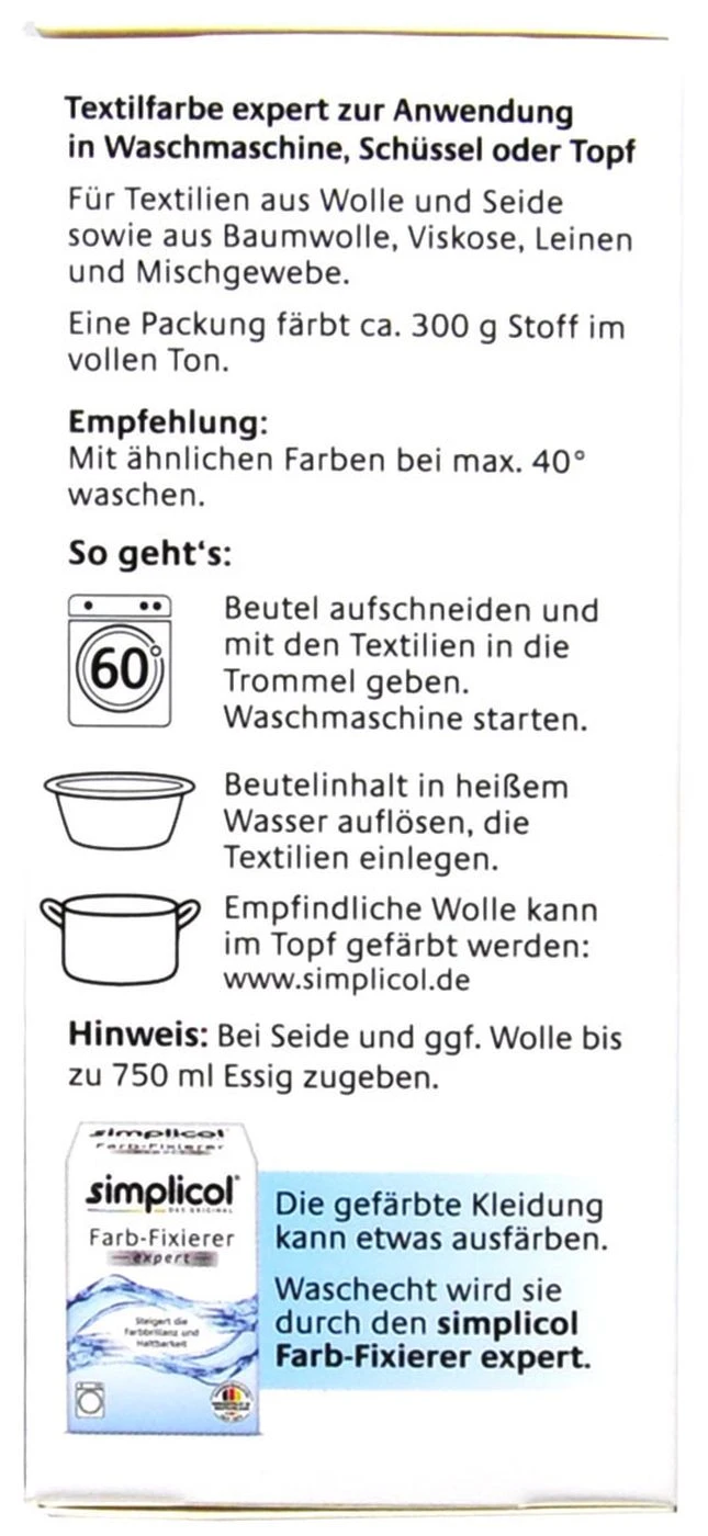 Simplicol Expert Enzian-Blau Textilfarbe - 1709 - 150 G 6 Simplicol Expert Enzian-Blau Textilfarbe - 1709 - 150 G – Bild 4