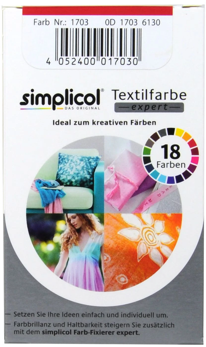 Simplicol Expert Mohn-Rot Textilfarbe - 1703 - 150 G 5 Simplicol Expert Mohn-Rot Textilfarbe - 1703 - 150 G – Bild 3