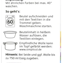 Simplicol Expert Südsee-Türkis Textilfarbe - 1711 - 150 G -Gartenbedarfsgeschäft Simplicol20Expert20Suedsee Tuerkis20Textilfarbe 27106 L01