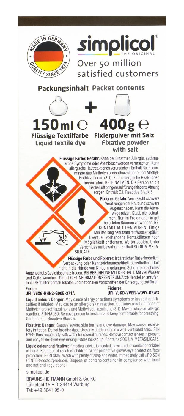 Simplicol Intensiv Espresso-Braun Textilfarbe - 1816 6 Simplicol Intensiv Espresso-Braun Textilfarbe - 1816 – Bild 4