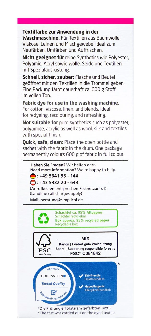 Simplicol Intensiv Pink-Berry Textilfarbe - 1027620 6 Simplicol Intensiv Pink-Berry Textilfarbe - 1027620 – Bild 4