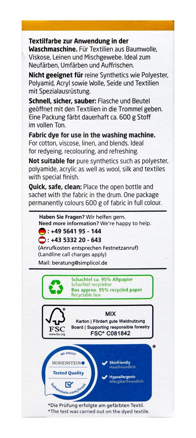 Simplicol Intensiv Senf-Gelb Textilfarbe - 7247 6 Simplicol Intensiv Senf-Gelb Textilfarbe - 7247 – Bild 4