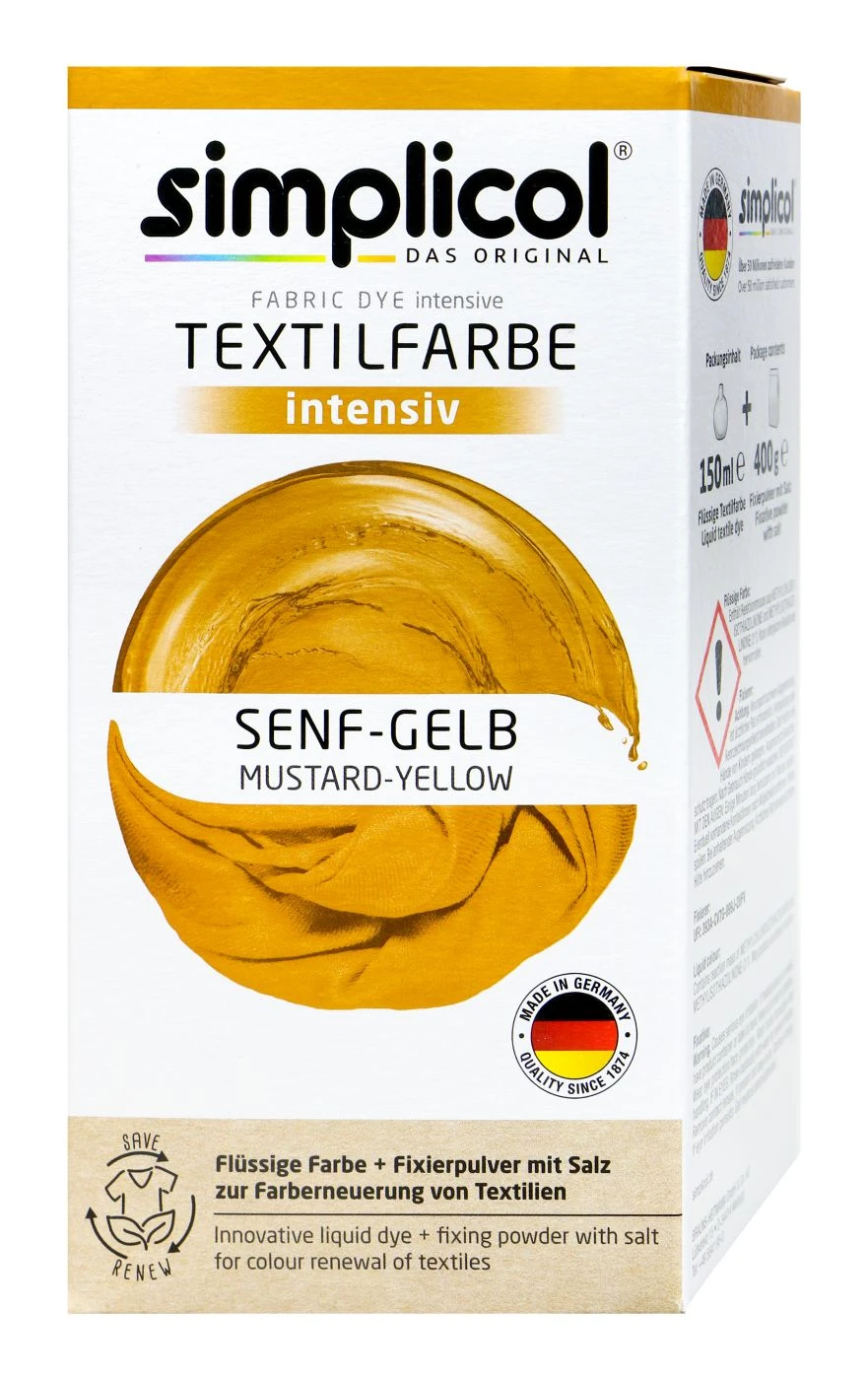 Simplicol Intensiv Senf-Gelb Textilfarbe - 7247 3 Simplicol Intensiv Senf-Gelb Textilfarbe - 7247