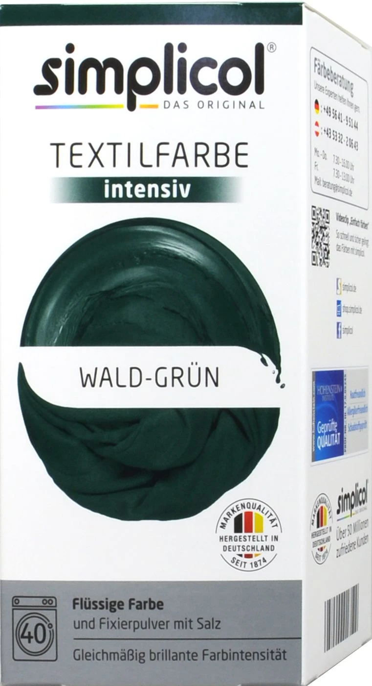 Simplicol Intensiv Wald-Grün Textilfarbe - 1812 3 Simplicol Intensiv Wald-Grün Textilfarbe - 1812