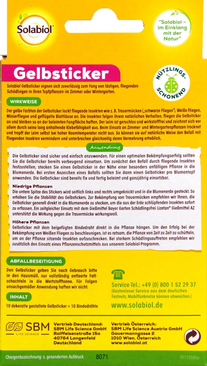Solabiol Gelbsticker - 10 Stück 4 Solabiol Gelbsticker - 10 Stück – Bild 2