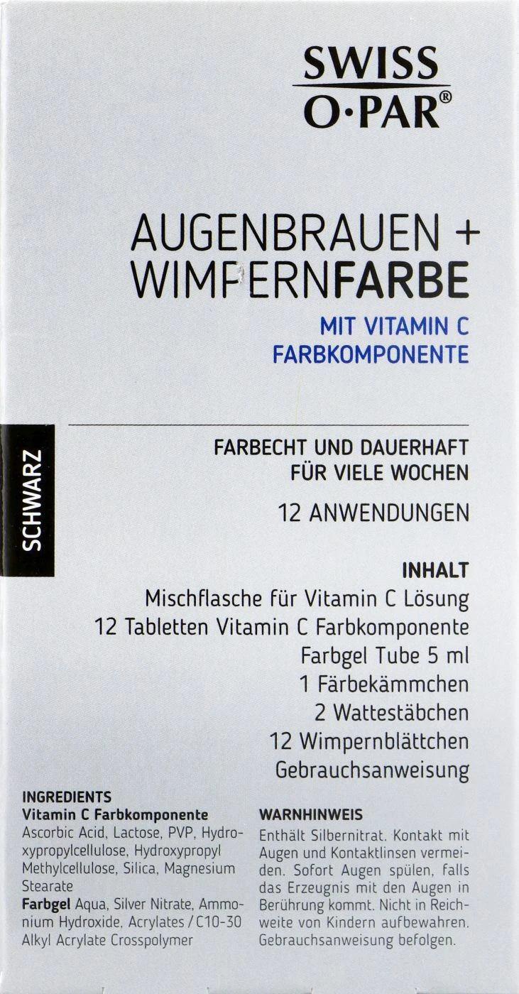 Swiss-o-Par Augenbrauen & Wimpernfarbe - Schwarz 4 Swiss-o-Par Augenbrauen & Wimpernfarbe - Schwarz – Bild 2