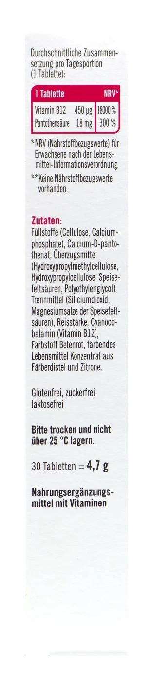 Taxofit Vitamin B12 450 µg Mini-Tabletten - 30 Stück 6 Taxofit Vitamin B12 450 µg Mini-Tabletten - 30 Stück – Bild 4