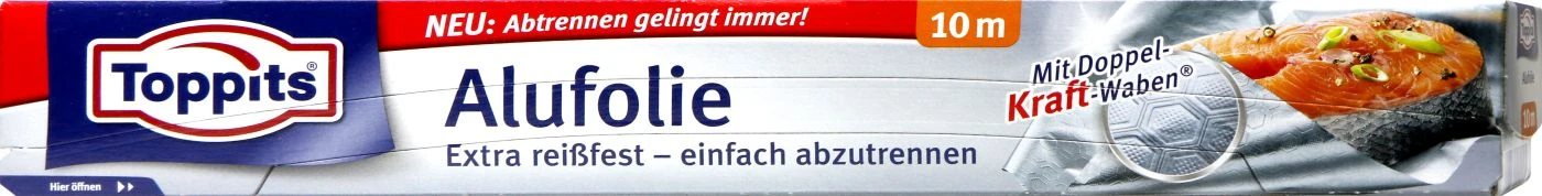 Toppits Alu-Folie Mit Abreißkante - 10 M 3 Toppits Alu-Folie Mit Abreißkante - 10 M